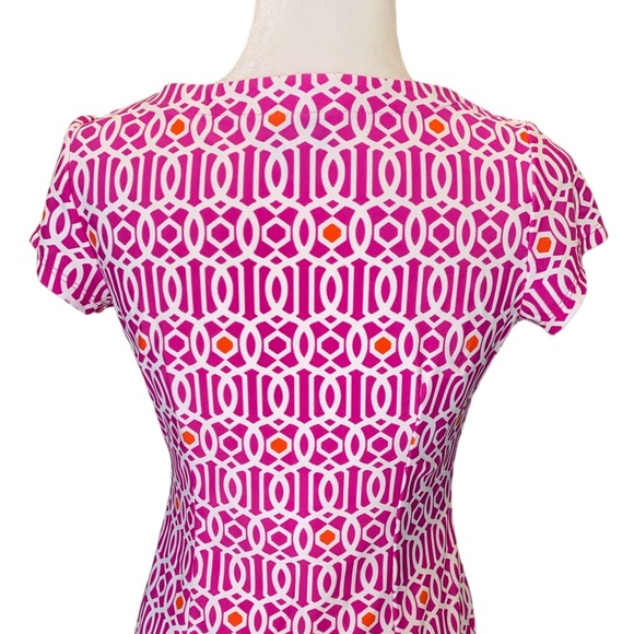 Jude Connally Patty Pink White Orange Geometric Mini Slip Dress - S - Picture 7 of 10